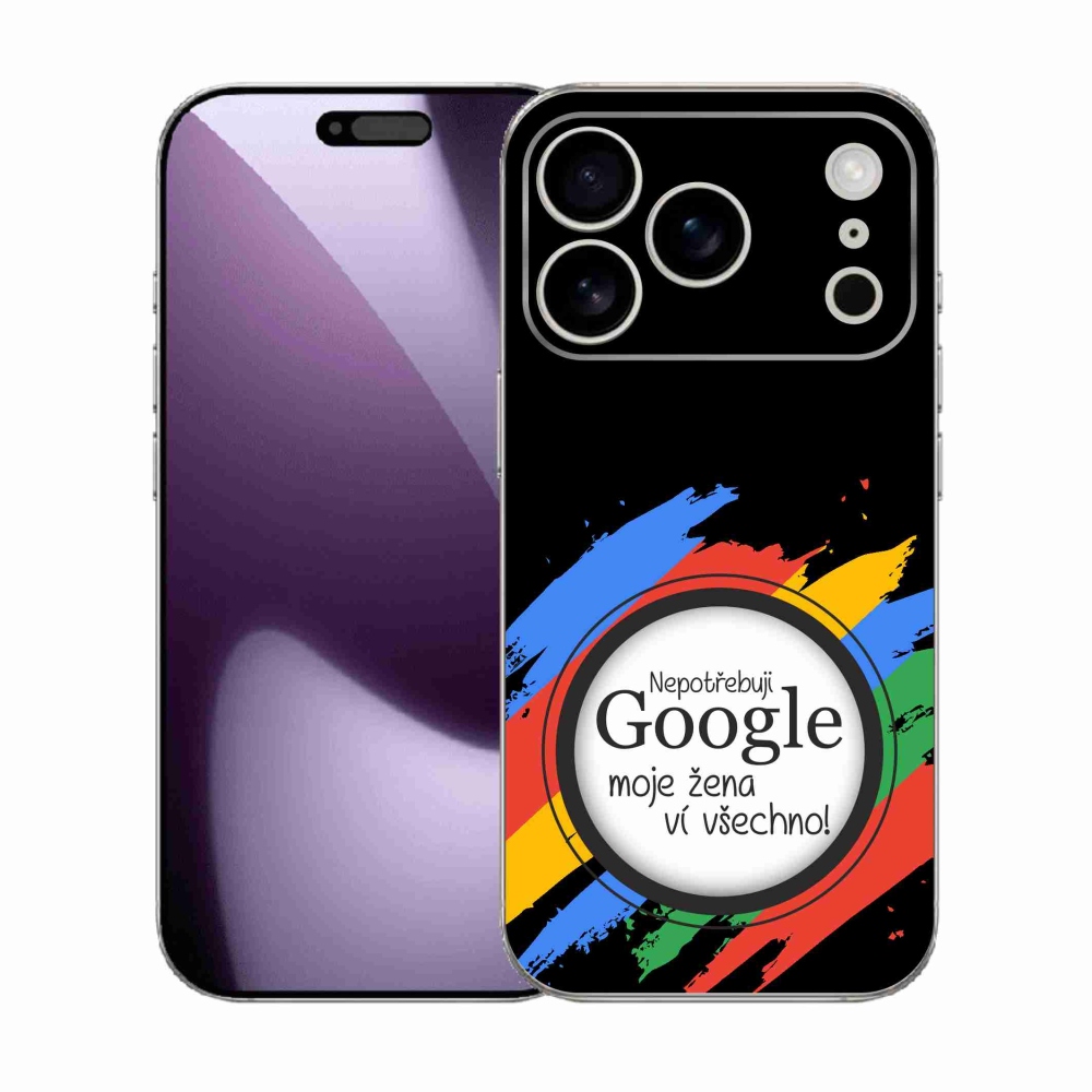 Gél borítás mmCase iPhone 17 Pro készülékhez - a nő mindent tud fekete háttérrel