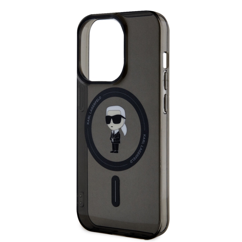 Karl Lagerfeld IML IML Ikonik MagSafe hátlap iPhone 15 Pro-hoz Fekete