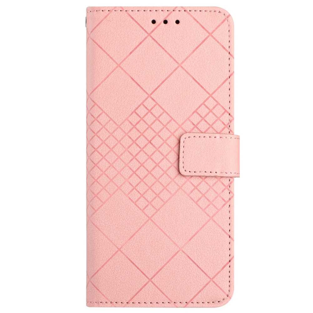 Textúrás könyvtáska mobilhoz Realme C67 - rózsaszín