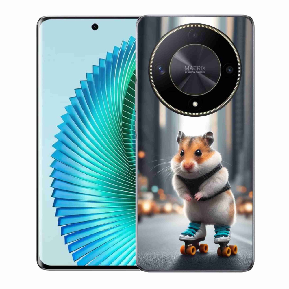 Gél borítás mmCase a Honor Magic 6 Lite 5G számára - hörcsög a korcsolyán