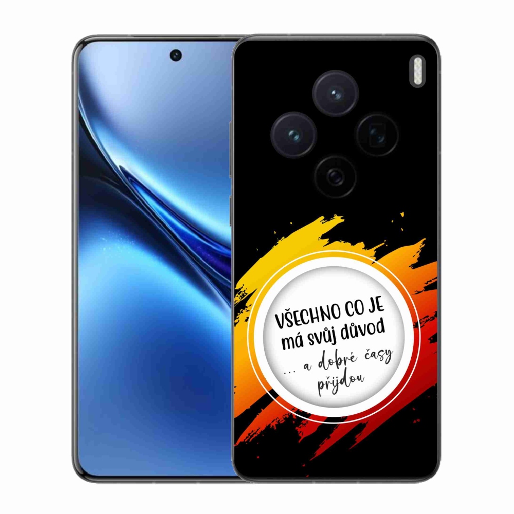 Gél borítás mmCase a Vivo X200 5G - idézet 3 fekete háttérrel