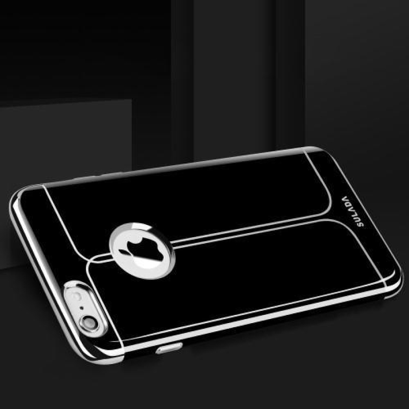 Fekete elegáns zselés tok iPhone 6s Plus és 6 Plus készülékhez - ezüst színben