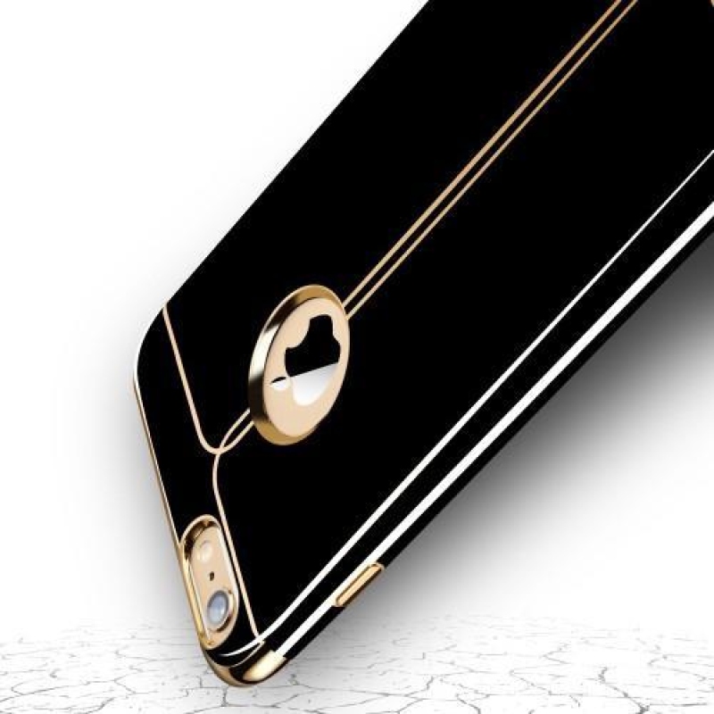 Fekete elegáns zselés tok iPhone 6s Plus és 6 Plus készülékhez - arany színben