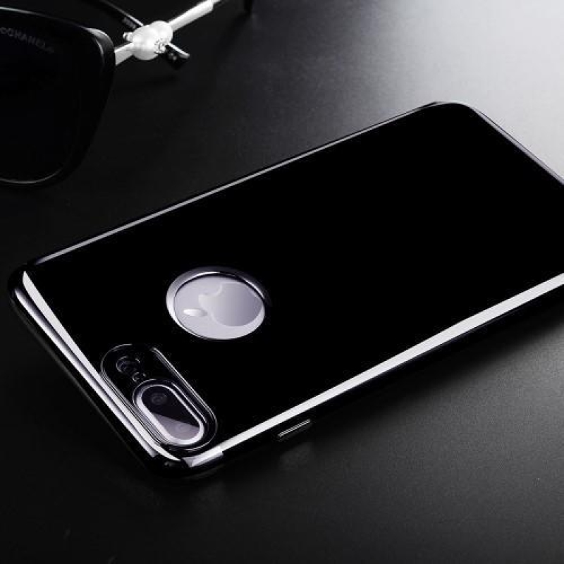 Fekete elegáns zselés tok iPhone 8 Plus és iPhone 7 Plus készülékhez - szürke