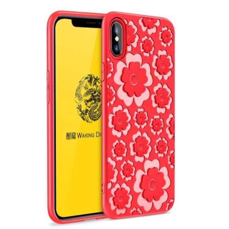 Bloom 3D zselés tok iPhone X készülékhez - piros