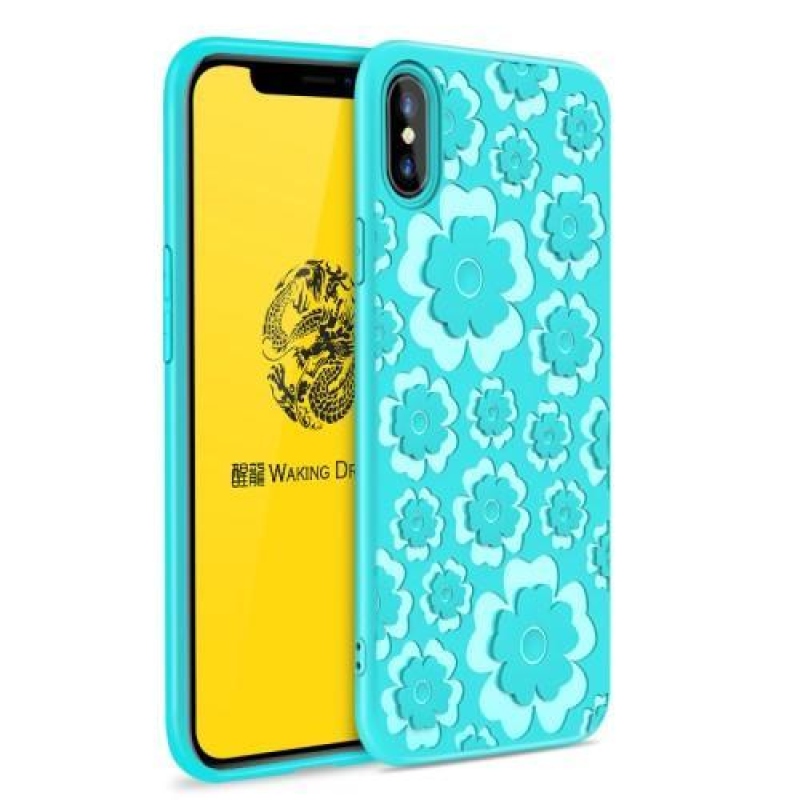 Bloom 3D zselés tok iPhone X készülékhez - teáskék színű