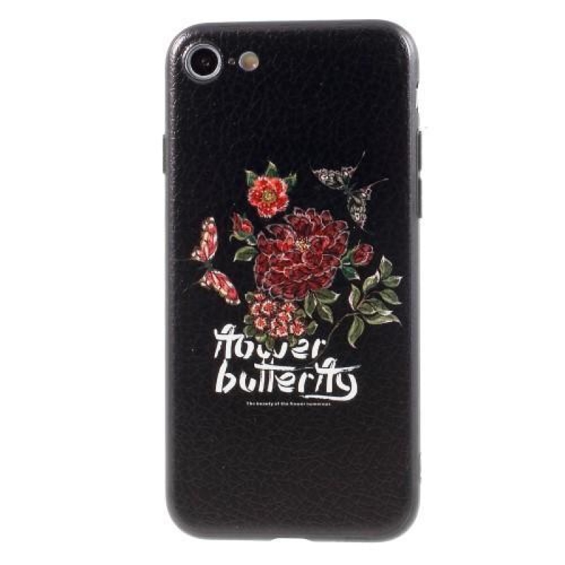 Bloom zselés tok iPhone 8 és iPhone 7 készülékhez - pillangó és virág