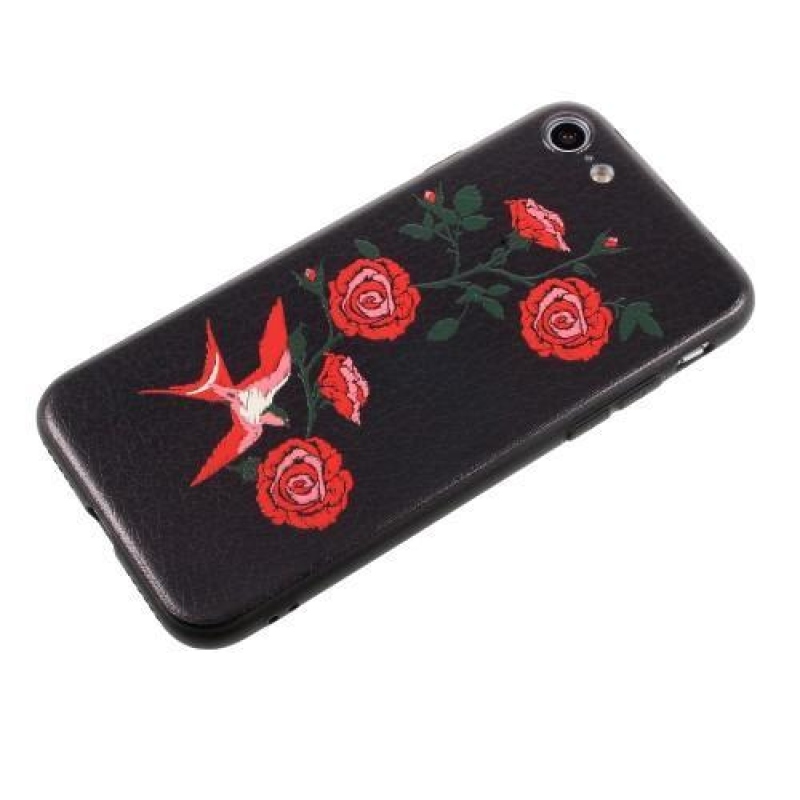 Bloom zselés tok iPhone 8 és iPhone 7 készülékhez - rózsa és madár