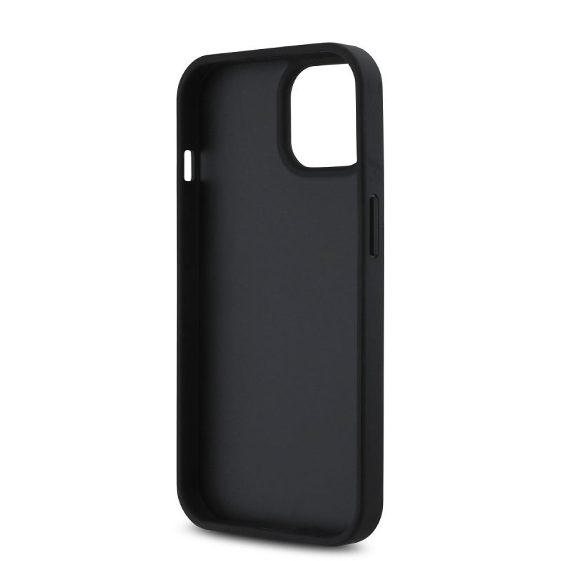 Karl Lagerfeld PU Saffiano Karl és Choupette hátlap iPhone 15-hez Fekete