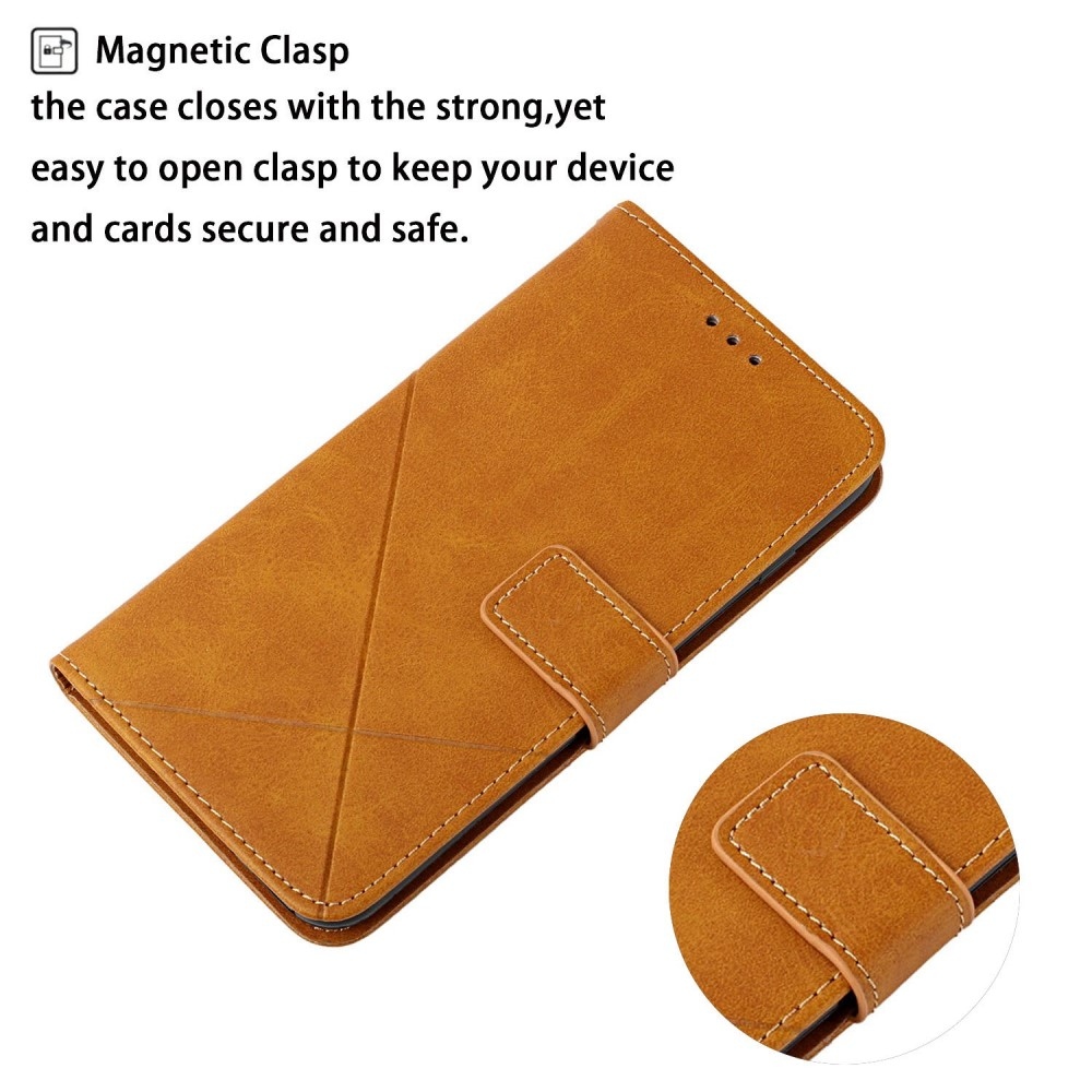 Vonalas könyv tok Xiaomi Redmi Note 14 5G-hez - sárga