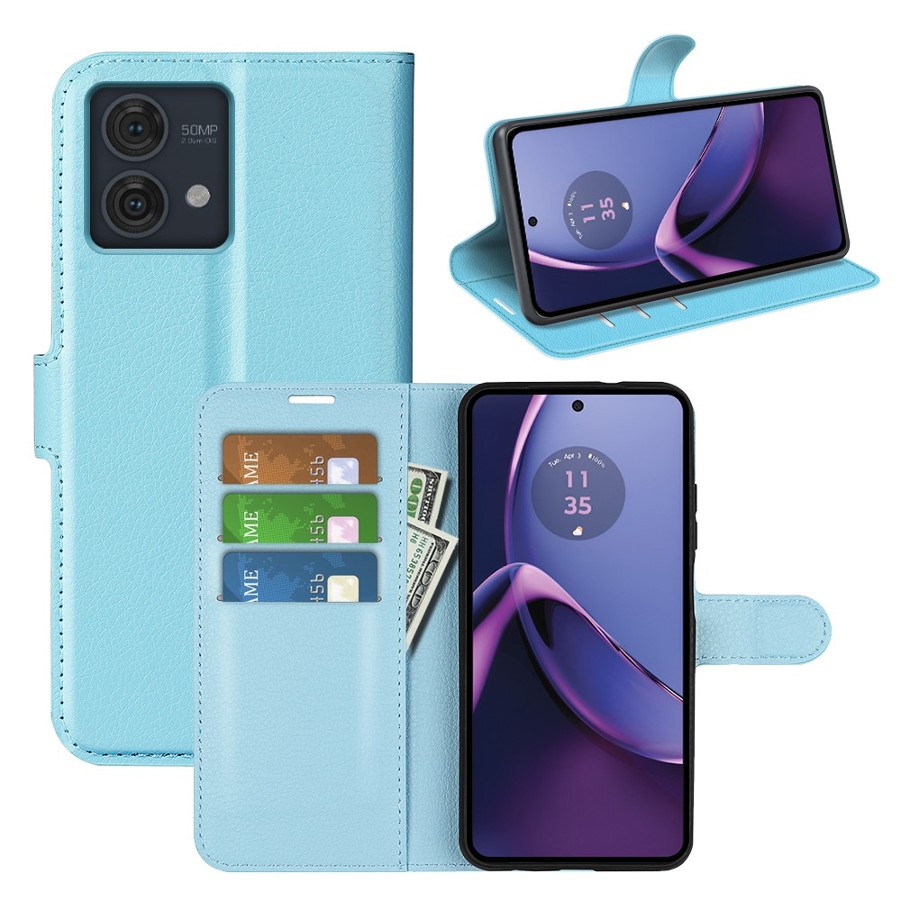 Litchi könyv tok Motorola Moto G84 5G-hez - kék