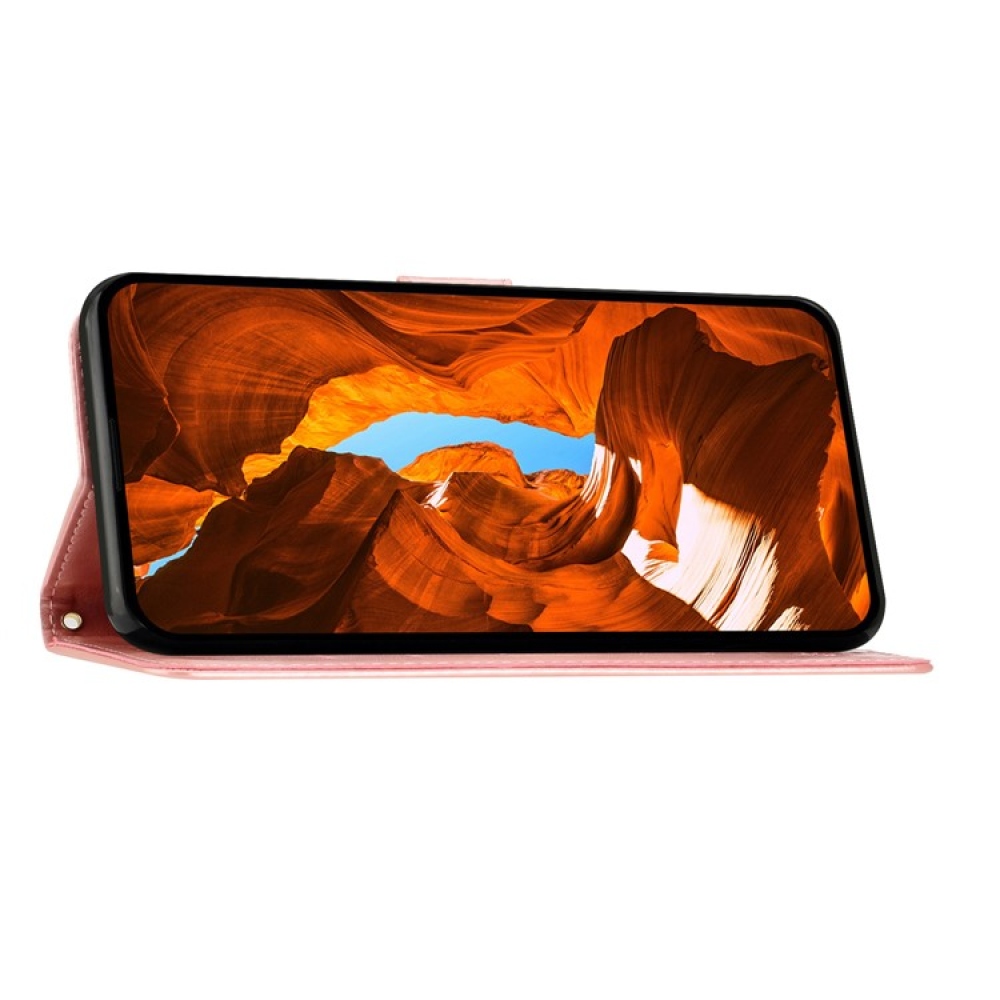 Virágok könyv tok iPhone 17 Pro Max készülékhez - rózsaarany