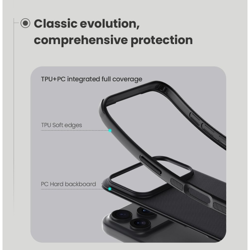 Nillkin Super Frosted PRO hátlap az Apple iPhone 17 Pro készülékhez Fekete