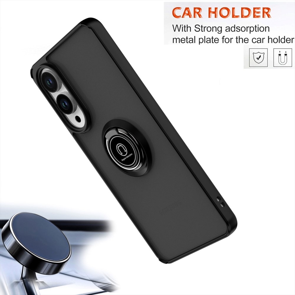 Selymes, tartós borítás Samsung Galaxy S25 Edge készülékhez - fekete/piros