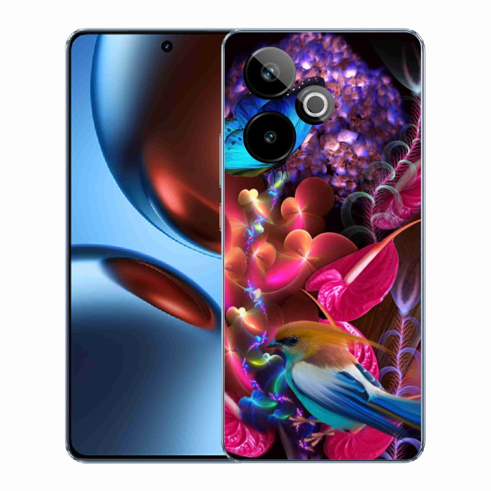 Rugalmas zselés tok mmCase képpel a Realme GT 7 5G/GT 7T 5G számára - színes virágokkal