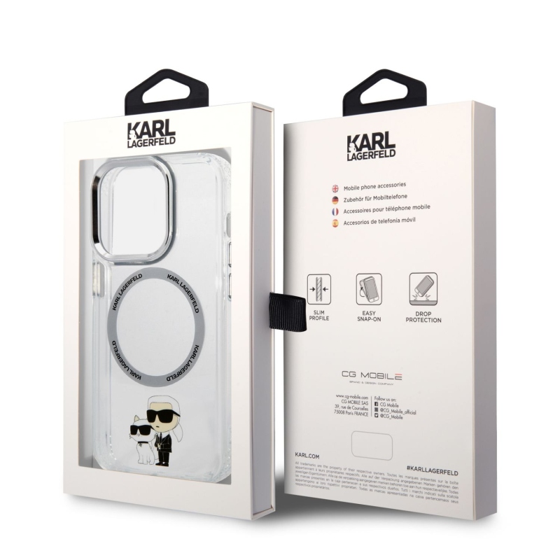 Karl Lagerfeld IML Karl és Choupette NFT MagSafe hátlap iPhone 14 Pro Max készülékhez - átlátszó