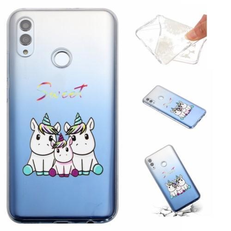 Boss szilikon borítás Honor 10 Lite és Huawei P Smart (2019) készülékhez - unikornisok