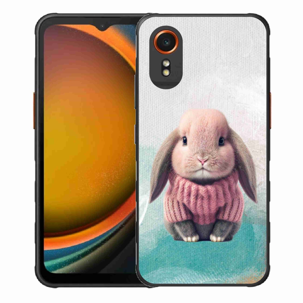 Gél borítás mmCase Samsung Galaxy Xcover 7 - nyúl pulóverben