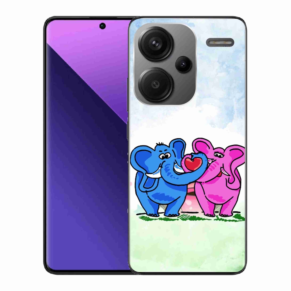 Gél borítás mmCase a Xiaomi Redmi Note 13 Pro+ 5G számára - szerelmes elefántok