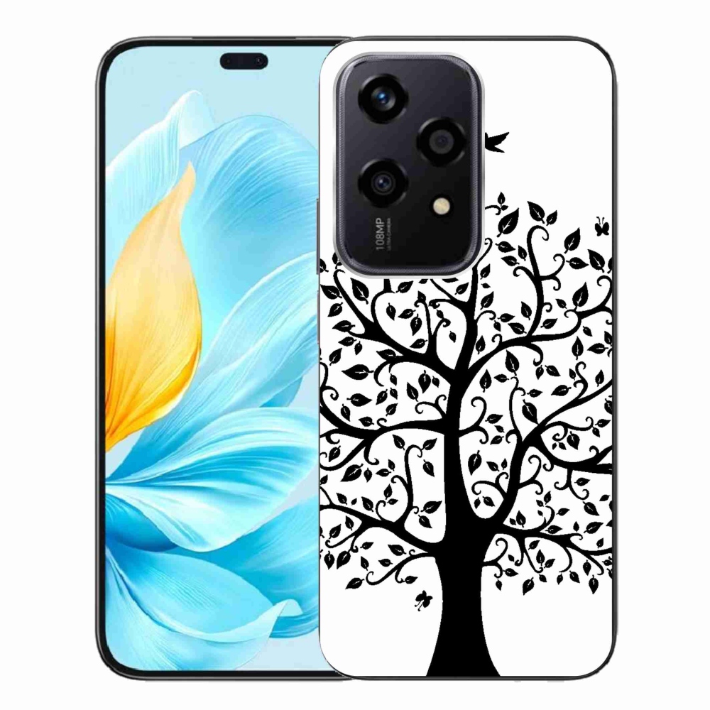 Zselés borítás mmCase a Honor 200 Lite 5G számára - fekete-fehér fa