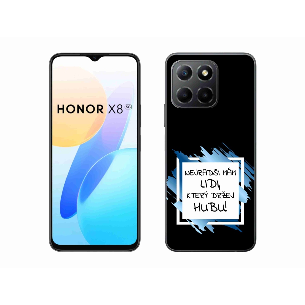 Gél borító mmCase a Honor X8 5G/Honor 70 Lite 5G számára - vicces szöveg 7 fehér és fekete háttérrel