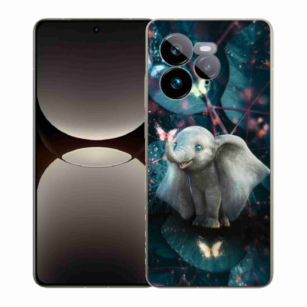 Gél borítás mmCase a Realme GT 7 Pro 5G számára - aranyos elefánt