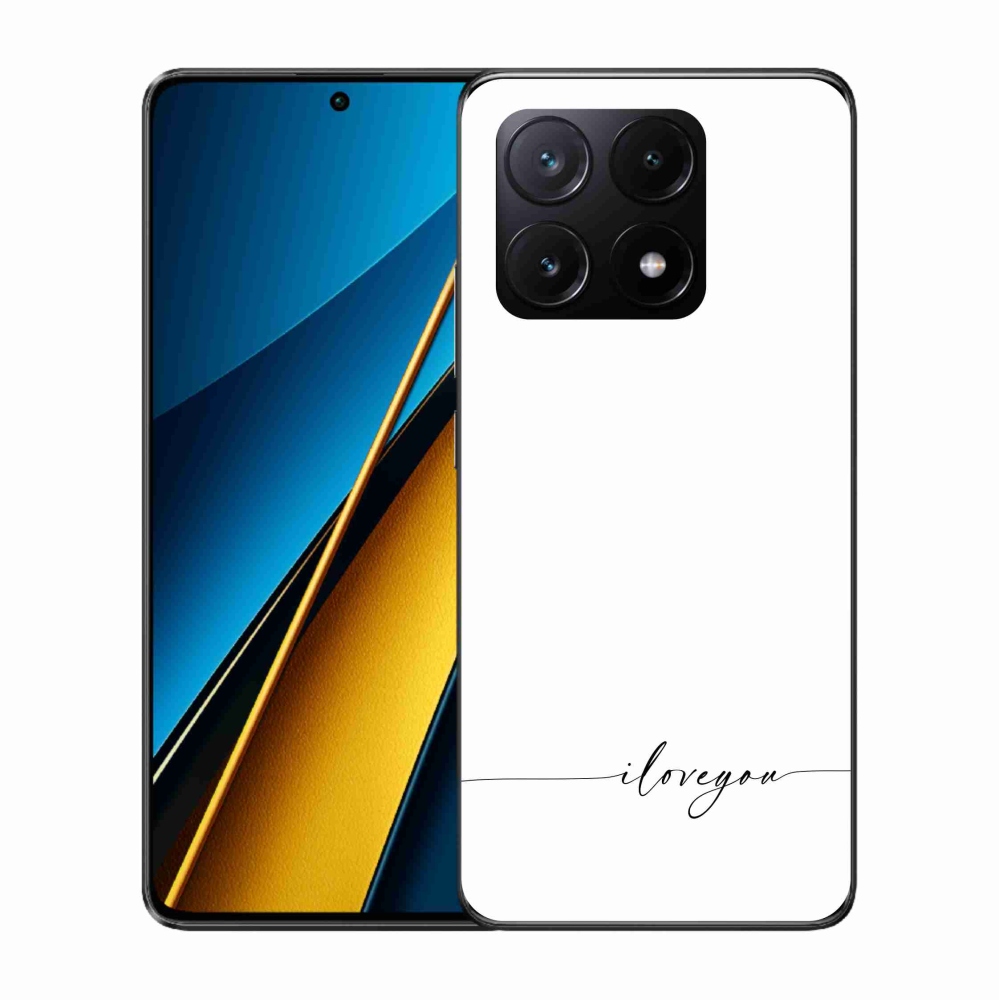 Gél borítás mmCase a Xiaomi Poco X6 Pro 5G számára - Szeretlek fehér háttérrel