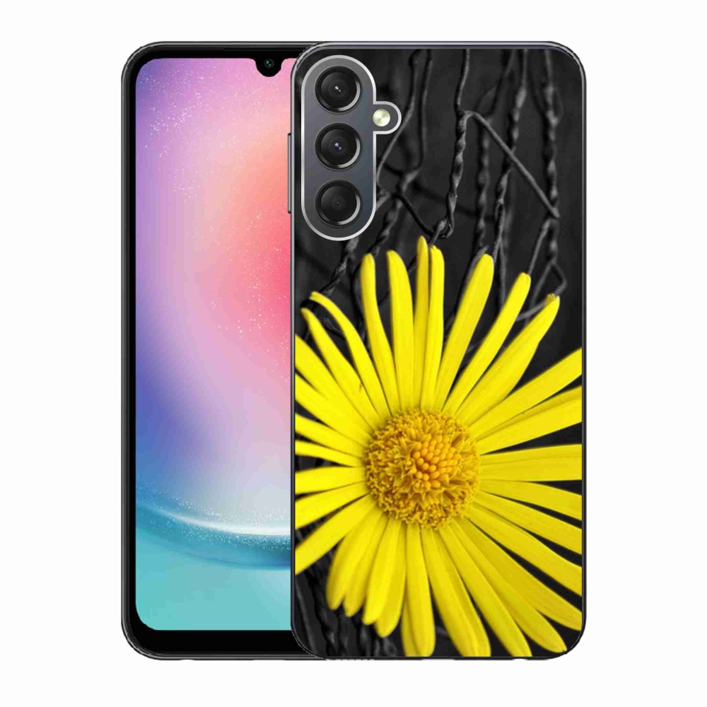 Gél védőhuzat mmCase Samsung Galaxy A24 készülékhez - sárga virág