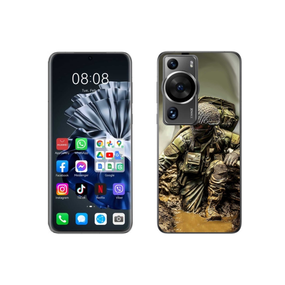 Gél borítás mmCase a Huawei P60 Pro készülékhez - katona