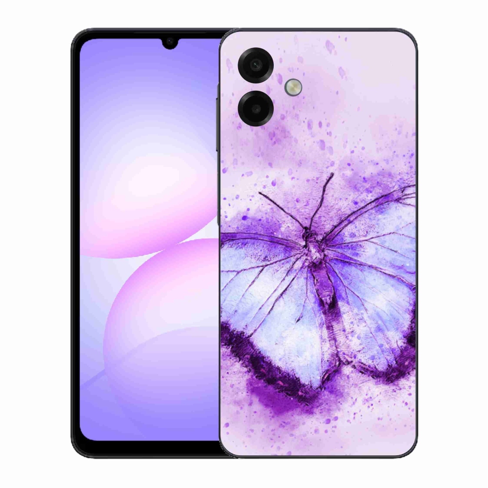 Gél védőhuzat mmCase Samsung Galaxy A07 4G - lila pillangóhoz