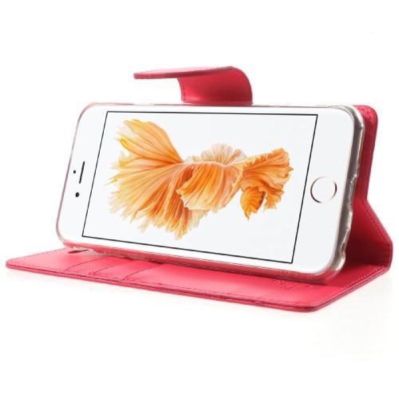 Bravodiary PU bőr könyvtáska iPhone 6 Plus és iPhone 6s Plus készülékhez - rózsaszínű