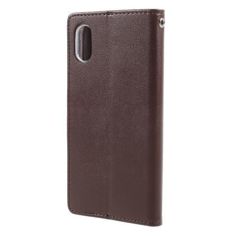 BravoDiary PU bőr tok iPhone X készülékhez - kávé