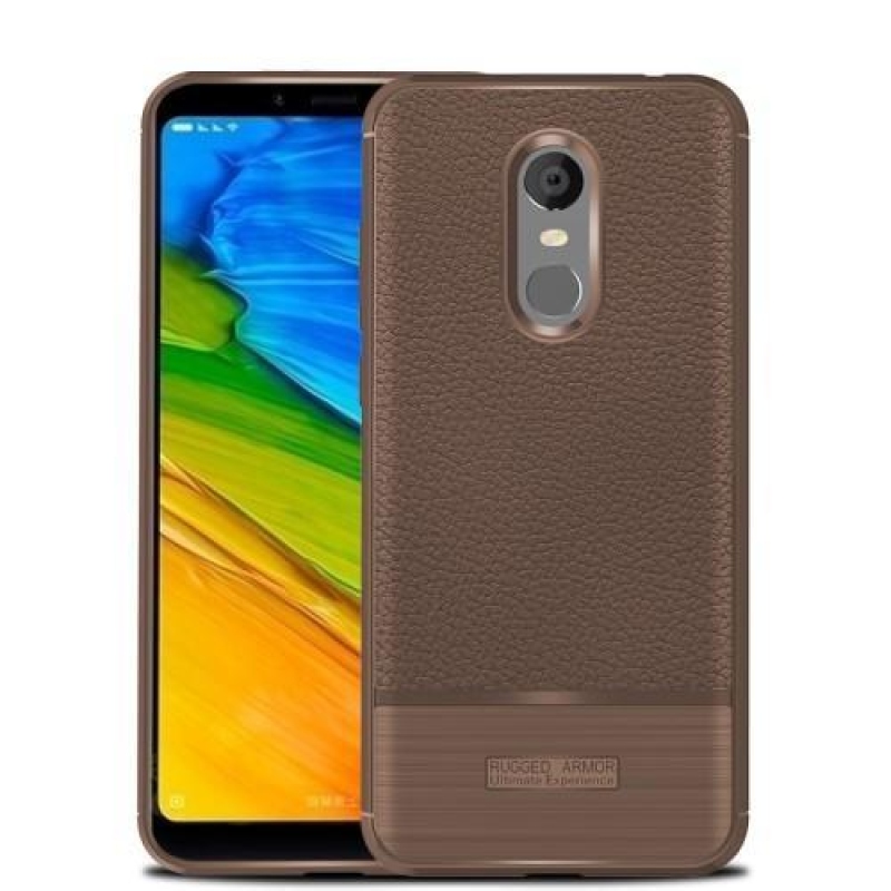 Ecsettel tartós zselés tok Xiaomi Redmi 5 Plushoz - barna
