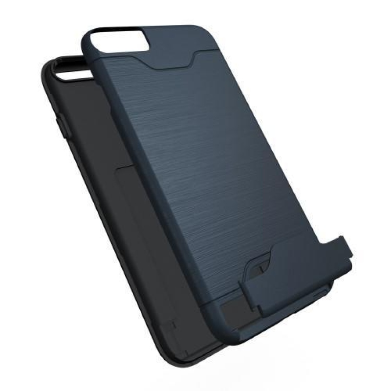 Ecsettel készült tartós tok rekesszel iPhone 6s Plus és 6 Plus készülékhez - sötétkék színben