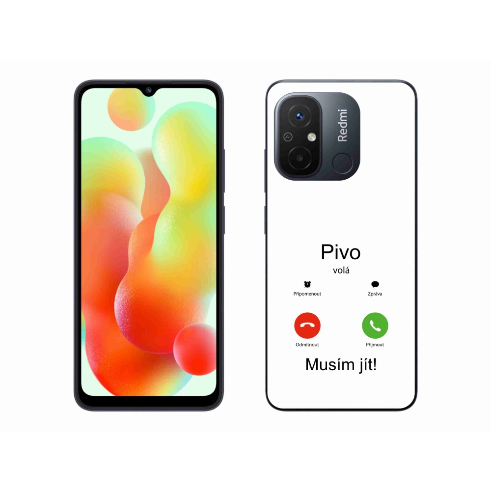 Gél borító mmCase a Xiaomi Redmi 12C - sör hívja fehér háttérrel