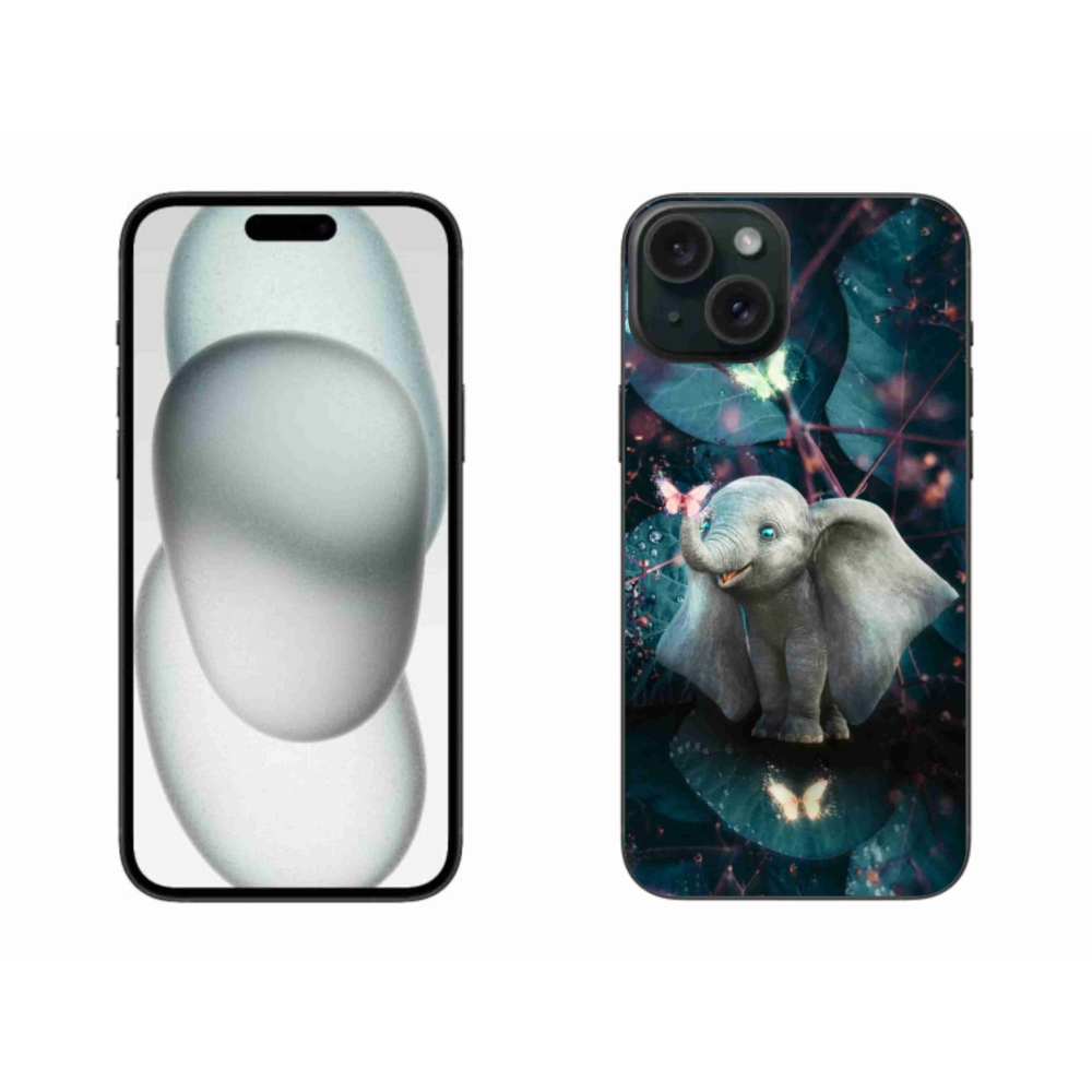 Zselés borítás mmCase iPhone 15 Plus készülékhez - aranyos elefánt