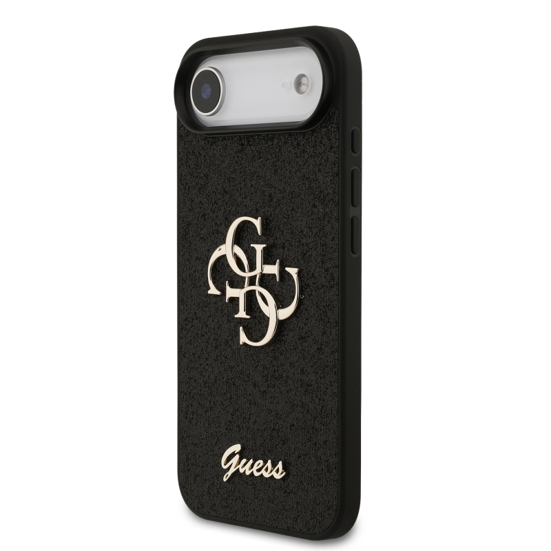 Guess PU Fixed Glitter 4G fém logó hátlap iPhone Air Fekete