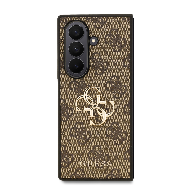 Guess PU 4G fém logós hátlap Samsung Galaxy Z Fold 7 barna barna