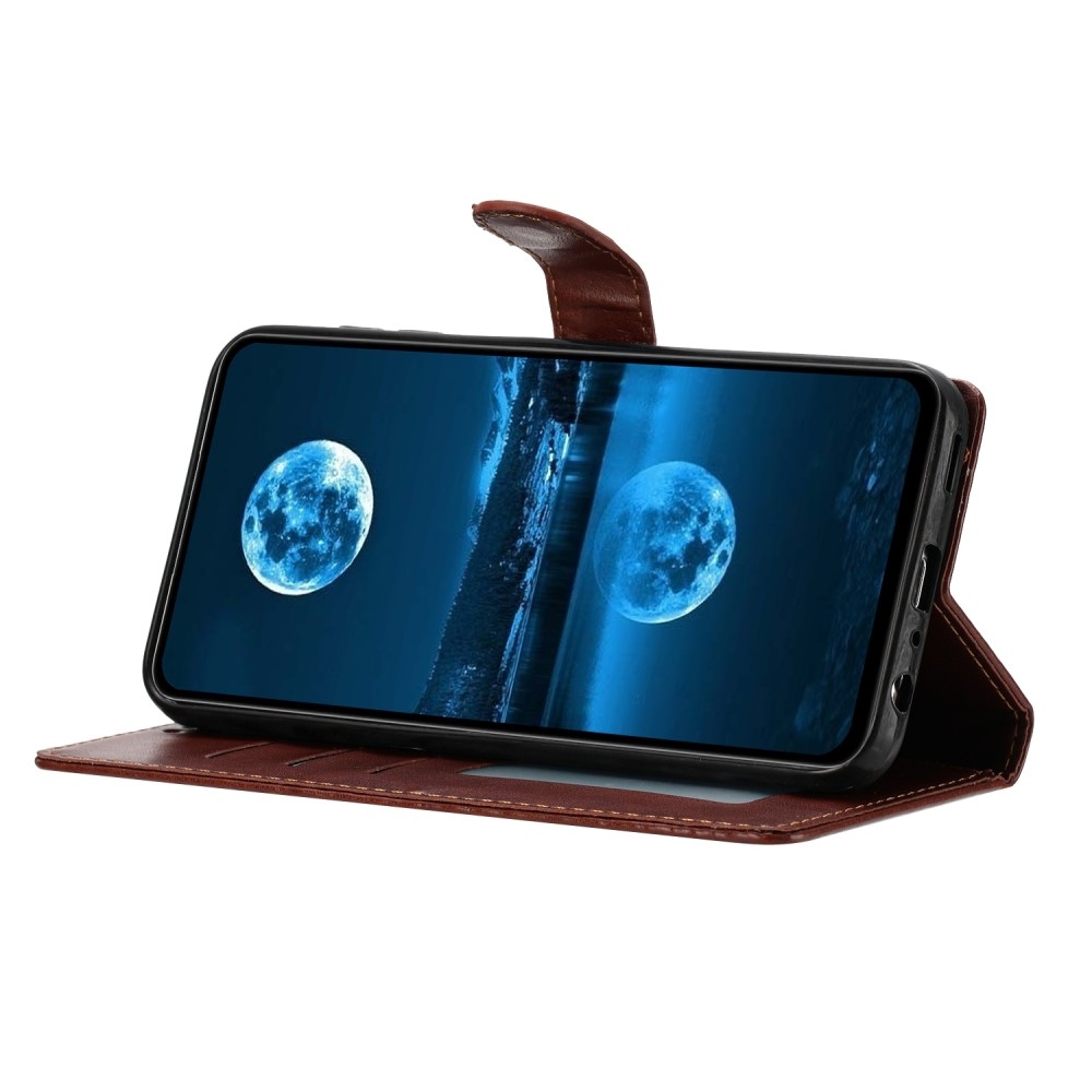 Vérrögök könyv tok Samsung Galaxy S25 Ultra készülékhez - barna