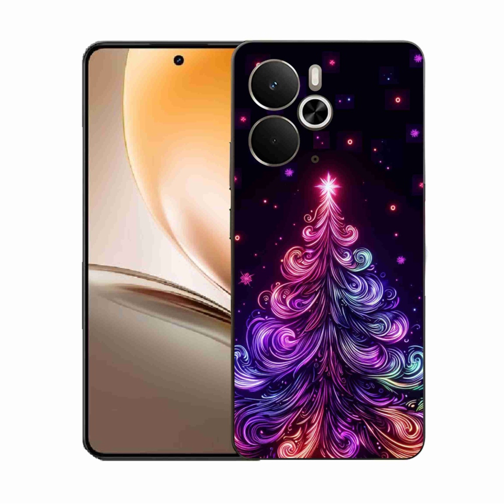 Gél borítás mmCase a Realme 14 5G készülékhez - neon karácsonyfa 1