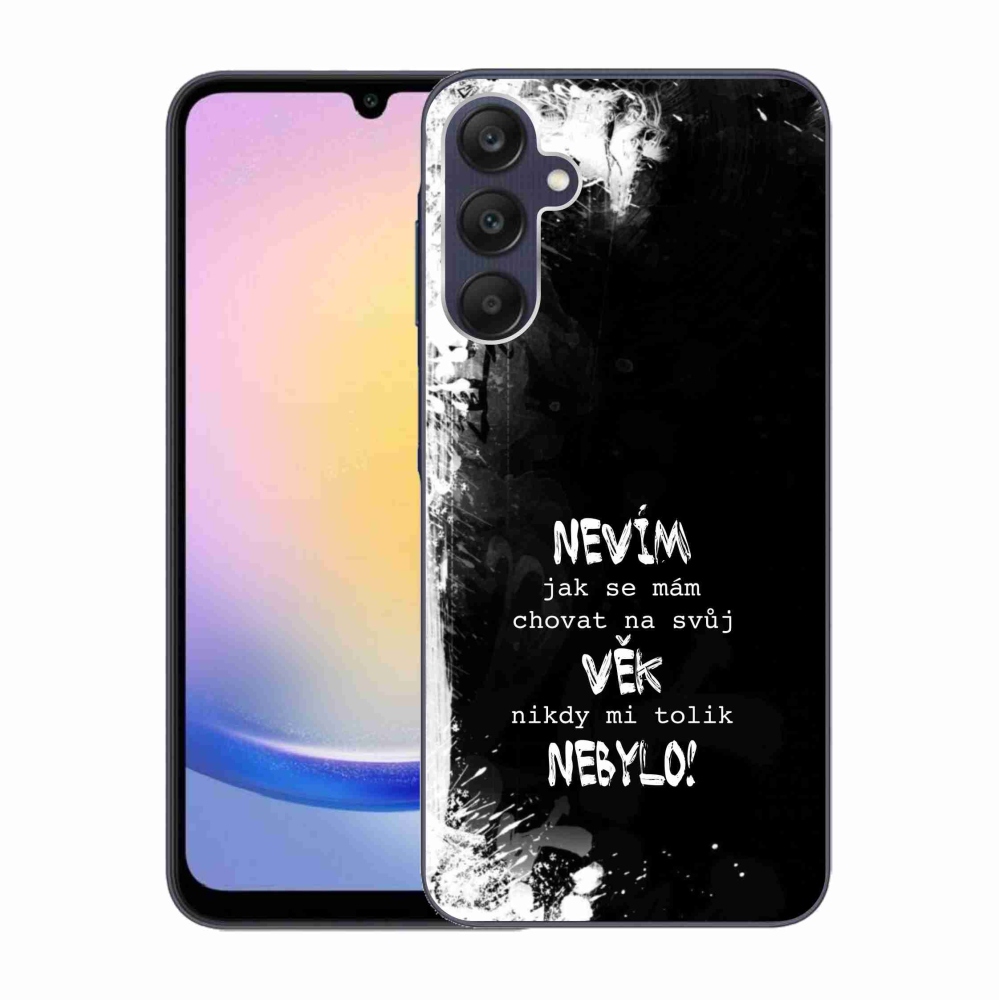 Gél borító mmCase Samsung Galaxy A25 5G - vicces szöveg 14 fekete háttér