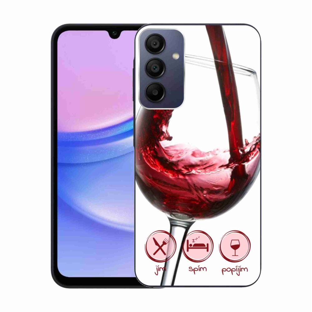 Gél tok mmCase Samsung Galaxy A15 4G/5G készülékhez - borospohár piros
