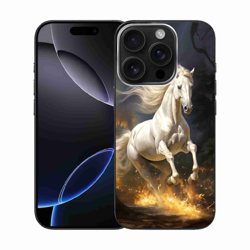 Zselés borítás mmCase iPhone 16 Pro készülékhez - fehér ló 2