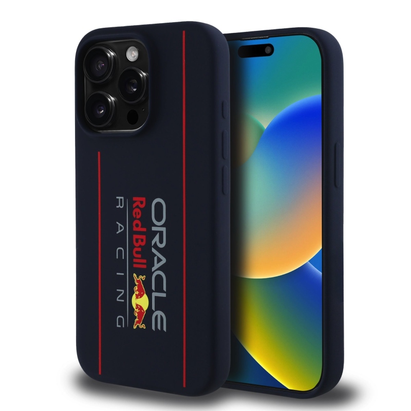 Red Bull szilikon függőleges logós MagSafe hátlap iPhone 15 Pro Max-hoz Navy Navy