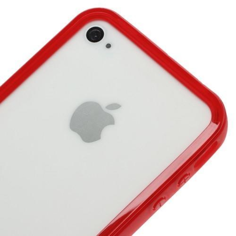 Zselés keret iPhone 4 és iPhone 4s modellekhez - piros színben