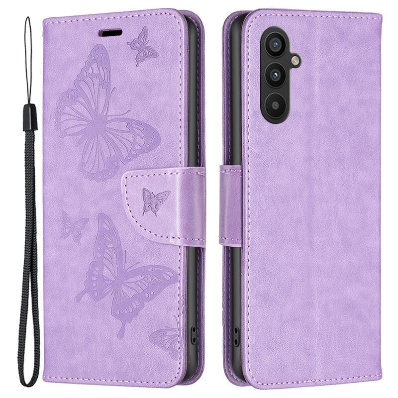 Pillangó könyv tok Samsung Galaxy A34 5G - lila
