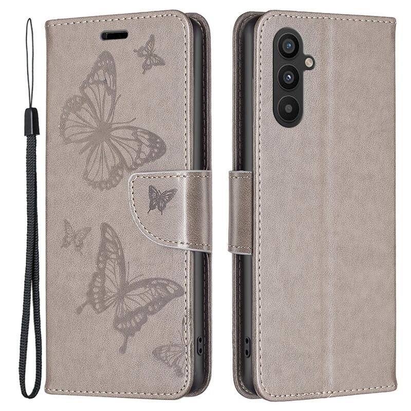 Pillangó könyv tok Samsung Galaxy A34 5G - szürke