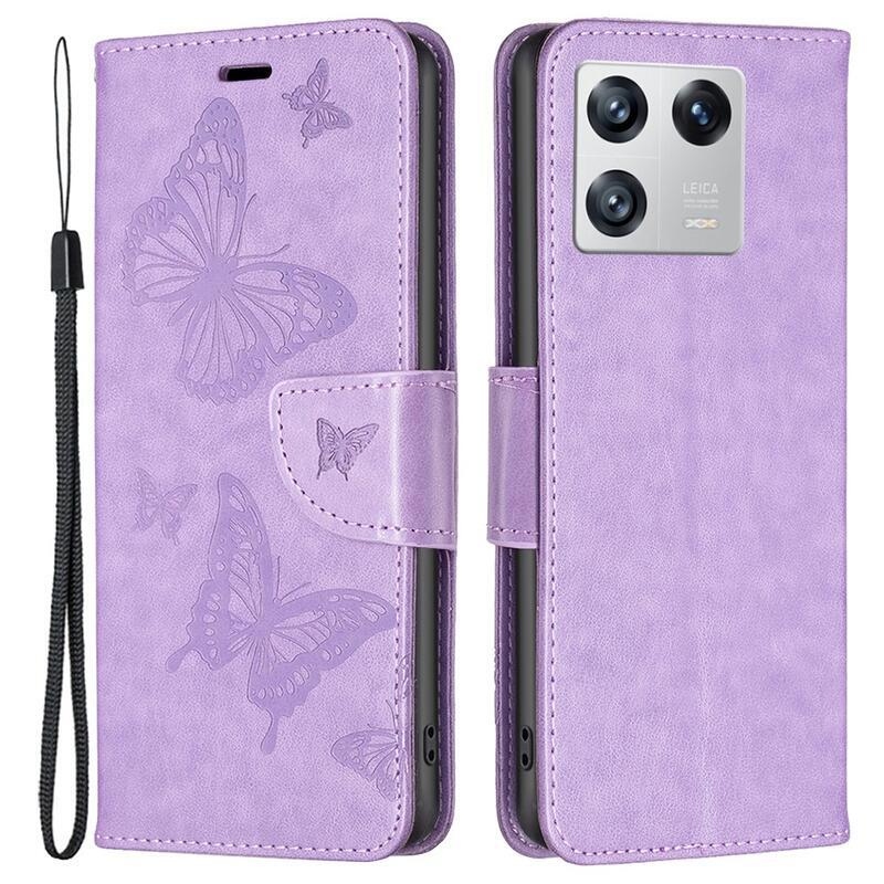 Pillangó könyv tok Xiaomi 13-hoz - lila