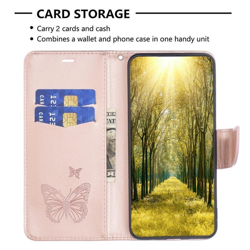 Pillangó könyv tok Xiaomi 13 Lite-hoz - rózsaarany