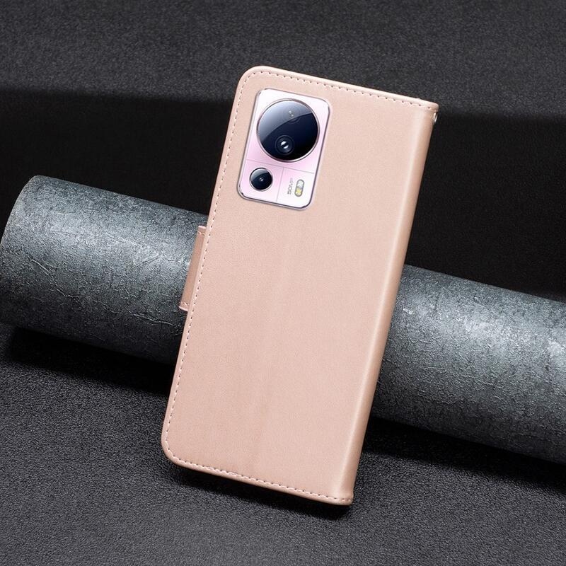 Pillangó könyv tok Xiaomi 13 Lite-hoz - rózsaarany
